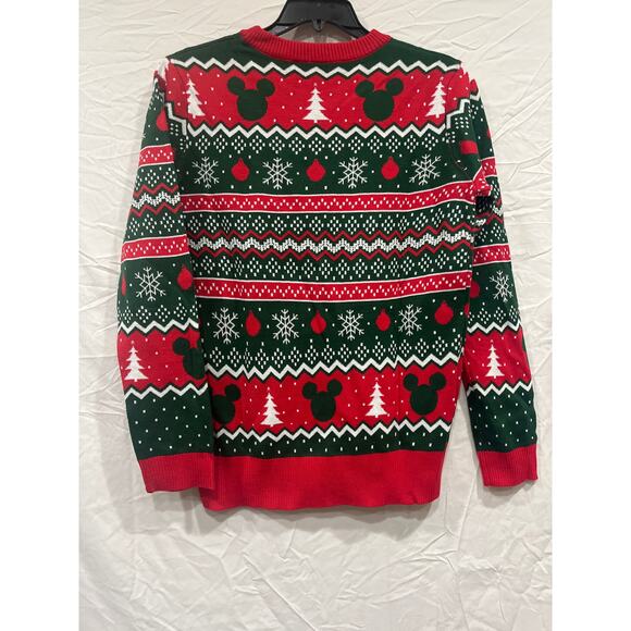 Disney Mickey Mouse Holiday Knit Sweater Christmas Fair Isle Men’s Medium - Picture 5 of 8